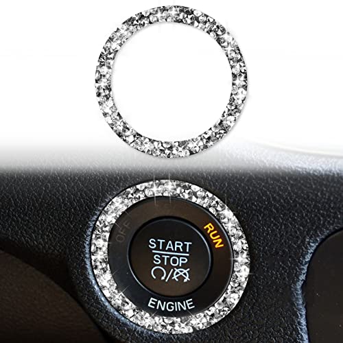 Toworldit Interior Accessories Bling Crystal Rhinestone Dashboard Decoration Cover Trim Sticker Compatible with Dodge Challenger 2015-2023 (Start Stop Switch Trim Sticker) - color: Start Stop Switch Trim Sticker