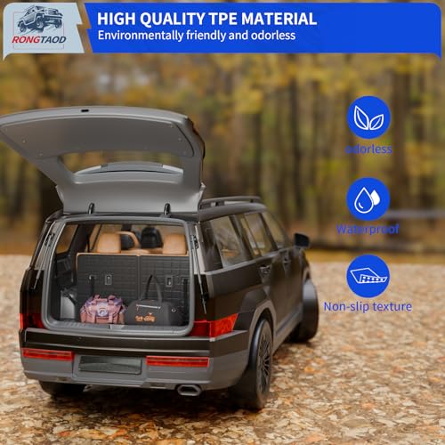 Rongtaod Cargo Mat Compatible with 2024 2025 2026 Hyundai Santa Fe Trunk Mat Cargo Mat Cargo Liner All Weather Santa Fe Accessories (Trunk Mat with Backrest Mat) - color: Trunk Mat with Backrest Mats