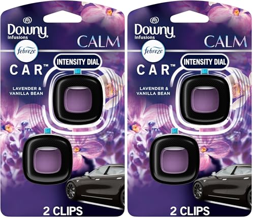 Febreze Car Vent Clip, Downy Calm Scent, 0.13 oz Total, (Pack of 4) - size: 0.07 Fl Oz (Pack of 4)