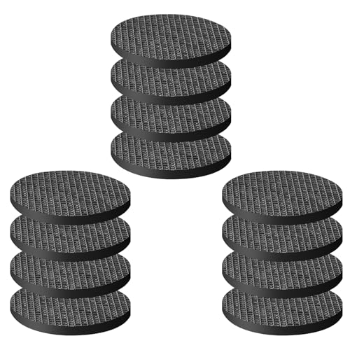 CHUNZEXI Non Slip Rubber Furniture Pads & Grippers, Self Adhesive Round Floor Protectors for Chair & Table Legs and Feet, 3 Inch, 12 Pack, Round - size: 3 inch 12 Round