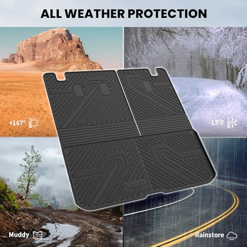 LASFIT Cargo Mat with Backrest Mat for Honda Pilot 2016-2022, Split & One-Piece Foldable Seating TPE Custom Fit Trunk Mat Cargo Liner with Seatback Mat Accessories, Black - style: 4）For Honda Pilot | 2016-2026 | Trunk Mat