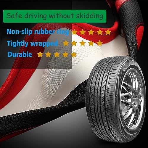 Cxtiy Car Steering Wheel Cover for Men Women Universal Leather Steering Covers for Car SUV (Full-Black) - color: Full-black