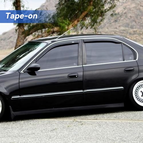 Window Visors Rain Guards Shield for 1996-2000 Honda Civic Sedan, Out-Channel Window Vent Wind Deflectors Visors Shades for 96-00 Civic - size: 1996-2000 Honda Civic Sedan
