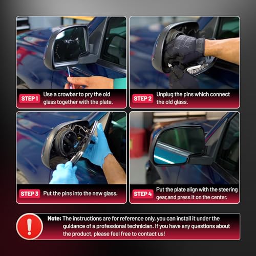 BDFHYK Mirror Glass Replacement Compatible With Ford Econoline 2002-2014, E-Series 2002-2014, F-250/350/450/550 Super Duty 1999-2007, Side Exterior Mirror Glass (Left Upper Side) - size: Left Driver Side, style: 2002-2014 E-Series