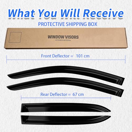 Window Rain Guards Compatible 2010-2024 Toyota 4Runner 4PC Window Visors Vent Shade Deflector - size: 10-13 Toyota 4Runner