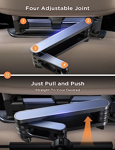 LISEN Car Headrest Tablet Holder - [3 in 1 Extension Arm] Adjustable Tablet Car Mount for Back Seat (4.7-11) - size: 4.7-11