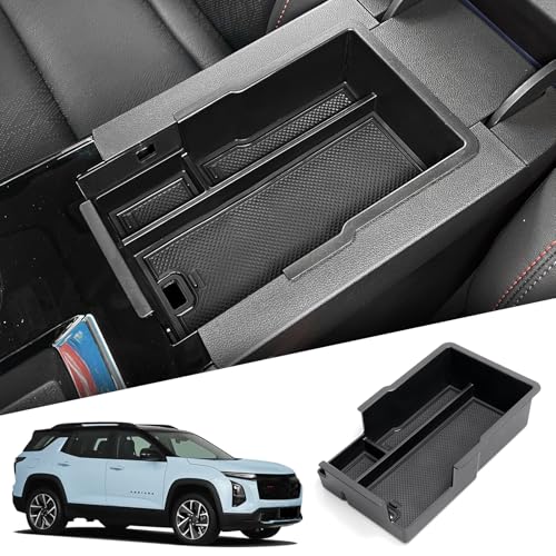 SMABEE Center Console Organizer for Chevrolet Chevy Equinox 2025 2026 Armrest Storage Box ABS Storage Tray Insert Interior Accessories Black - size: Armrest Box Storage Organizer Tray