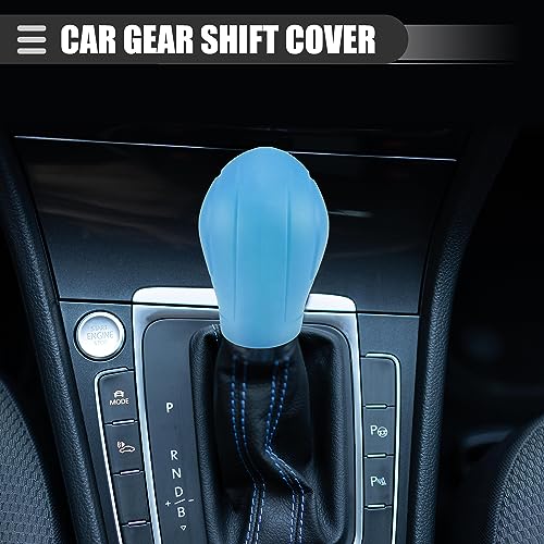 Motoforti Universal Car Gear Shift Cover Comfortable Handbrake Shifter Cover, Anti-Slip, Silicone, Blue, 2 Pcs - color: Blue