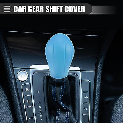 Motoforti Universal Car Gear Shift Cover Comfortable Handbrake Shifter Cover, Anti-Slip, Silicone, Blue, 2 Pcs - color: Blue