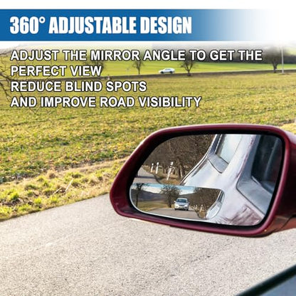 Rectangular Car Blind Spot Mirror, Adjustable Frameless HD Convex Rearview Side Mirror for Enhanced Safety, Universal Removable Wide Angle Auxiliary Mirrors Accessories for Vehicle (DM-070) - size: Rectangular