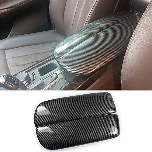 for BMW X5 X6 F15 F16 ABS Carbon Fiber Color Car Interior Center Armrest Box Cover Console Box Storage Box Trim Covers (X5 F15 F85 2014-2018 / X6 F16 F86 2015-2019) - size: X5 F15 14-18/X6 F16 15-19