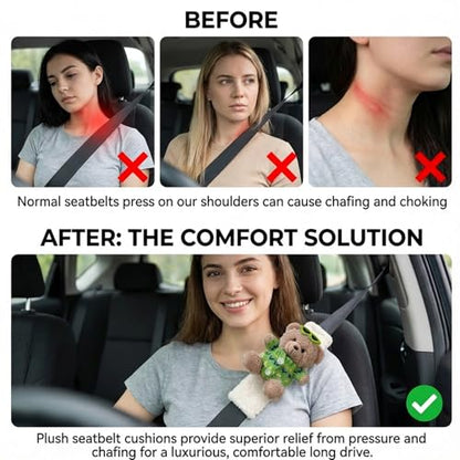 UNICOLD 2 Pack Plush Seatbelt Cover Shoulder Pad,Ultra-Soft Car Seat Belt Cushion for Adults & Kids, Relieves Neck & Shoulder Discomfort, Universal Fit for Cars, SUVs, Backpacks (Green) - color: Green