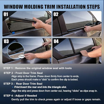 ItranMc Car Window Weather Stripping Molding Trim Belt,Compatible with Honda Civic 2012-2015 4-Door Sedan,Replace#72450-TR0-A01 72410-TR0-A01 72950-TR0-A01 72910-TR0-A01 - style: Civic 2012-2015