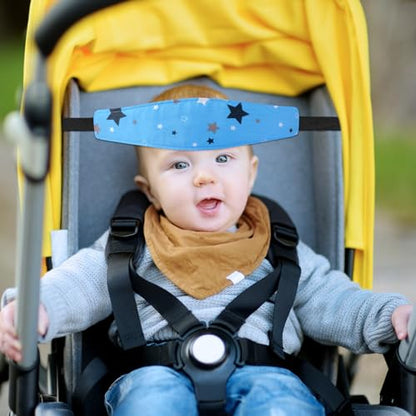 HESTYA 2 Pcs Carseat Head Support Toddler, Stroller Seat Headrest for Sleeping Traveling, Neck Relief Headband Strap for Kids Children Toddler Infant(Star) - color: Star