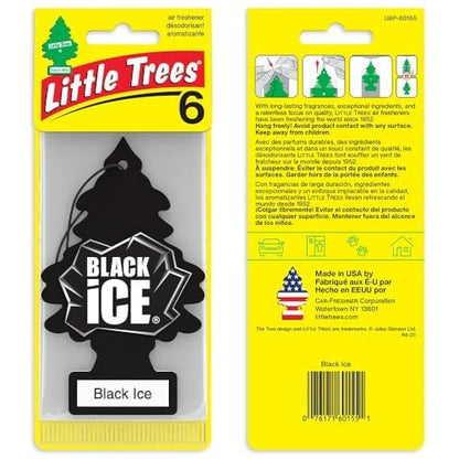 LITTLE TREES Car Air Freshener | Hanging Tree Provides Long Lasting Scent for Auto and Home | Black Ice, 24 Air Fresheners - color: Black Ice