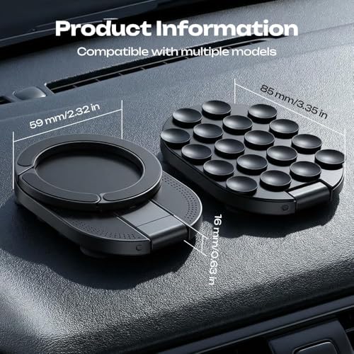 2026 New 3 in 1 Ultra Magnetic Suction Mount,Upgrade Maglock Suction Cup Phone Mount, 360° Rotatable Phone Holder Stand with 18 Strong Suction Cups for Home Office Kitchen & Bathroom (1)