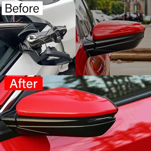 Moonlinks 2PCS Compatible with 2016-2021 Honda Civic Passenger and Driver Side Mirror Cover Replacement,Red Mirror Cap for 10th Gen Civic,2019-2022 Insight(LH+RH) - size: 10th-Pair Red