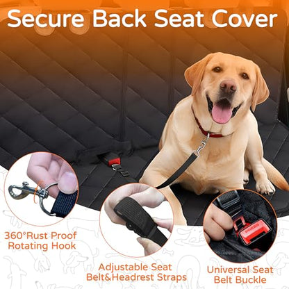 Dog Car Seat Cover, Back Seat Protector for Dogs, Waterproof Truck Bench Cover with Non-Slip Design for Most Cars, Trucks, and SUVs (Black) - color: Black