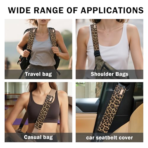 2-Pack Seat Belt Covers, Universal Car Seat Belt Pads Protector for Comfortable Driving, Relief Neck & Shoulder Pain, Fits All Cars & Backpack Straps (Leopard) - color: Leopard