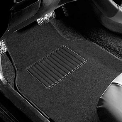 VaygWay Carpet Floor Mat for Car – Premium Quality 4 Piece Heavy Duty Set – Automotive Universal Fit Floor Mats for Cars, SUV, Truck w/Safety Heel Pad –Classic Black All Weather Rugs - style: Carpet Car Floor Mat