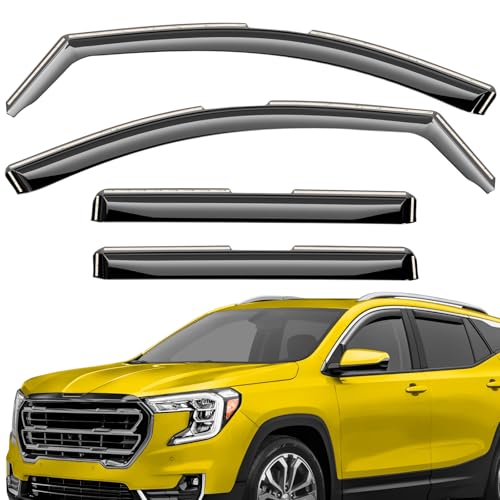 Extra Durable Window Deflectors in-Channel Window Visors Rain Guards Fit for GMC Terrain 2018-2024, Sun Visors, Wind Vent for Shades, Exterior Car Accessories - 4pcs. AG0163 - color: For GMC Terrain 18-24