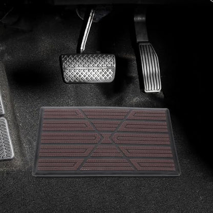 UKCOCO Car Floor Mat with Anti-Slip Pedal Pad, Full Coverage Plastic Automotive Floor Liner Rug for Cars and Suvs, Rear Cargo Protection Mat for Vehicle Interior