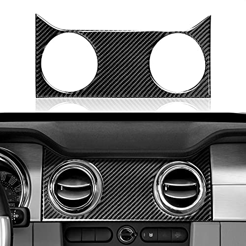 Car Center Air Vent Sticker Carbon Fiber Decal Interior Trim Cover for Ford Mustang GT Shelby 2005 2006 2007 2008 2009 Accessories - color: Center Air Vent