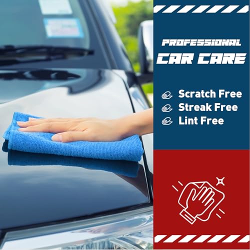 TEAWOO Microfiber Cleaning Cloths-50 Pack, Microfiber Towels Bulk, Towels for Cars & Home, Cleaning Rags Blue (12x12 inches) - color: Blue, size: 50 Pack