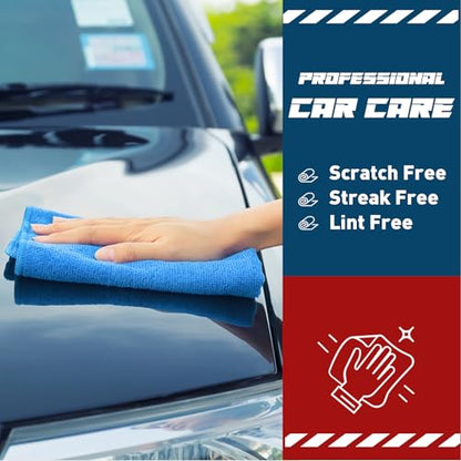 TEAWOO Microfiber Cleaning Cloths-50 Pack, Microfiber Towels Bulk, Towels for Cars & Home, Cleaning Rags Blue (12x12 inches) - color: Blue, size: 50 Pack