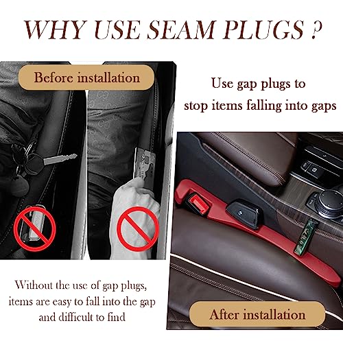 2PCS Car Seat Gap Filler - Elastic Car Seat Gap Filler Organizer Universal for Car Truck Suv Between Seat and Console - Prevent Items from Droping - Add Style to Your Car Accessories (Red/2pcs) - color: Red/2pcs