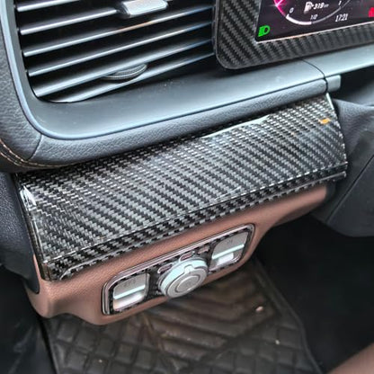 NVCNX Carbon Fiber Accessories for Mercedes Benz GLE 350 450 450e 580 53 63 S AMG/GLS 450 580 63 AMG 2020 2021 2022 2023 2024 2025 2026 Dash Panel Cover Interior Trim Thick Overlay Sticker Decal 9PCs - color: Dash Panel Trim