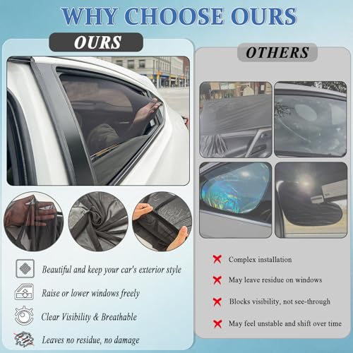 Car Window Shades,2 Pack Car Side Window Sunshade,Breathable & Retractable Car Window Shade for Baby,Universal Fit Most of Cars,Glare Shield,Protect Privacy(Rear Windows) - size: Medium-for Rear Windows