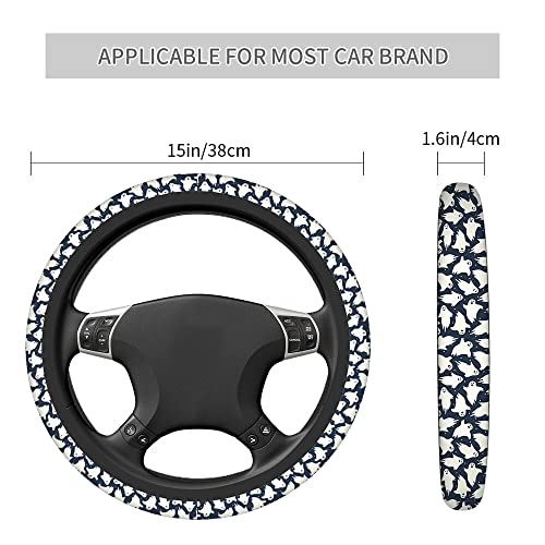 Swono Steering Wheel Covers Cute Ghosts, Halloweeen Funny Dancing Ghosts Non Slip Neoprene Car Wrap Cover Comfort Grip Stretch-On Automotive Steering Wheel Protector 15 Inch - color: Cute Ghosts