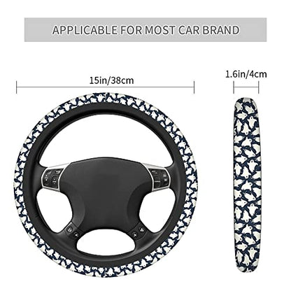 Swono Steering Wheel Covers Cute Ghosts, Halloweeen Funny Dancing Ghosts Non Slip Neoprene Car Wrap Cover Comfort Grip Stretch-On Automotive Steering Wheel Protector 15 Inch - color: Cute Ghosts