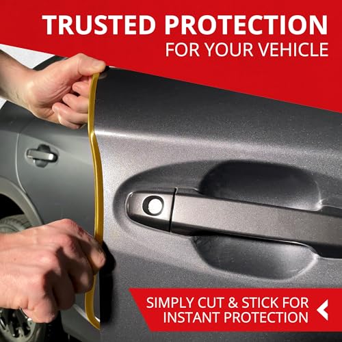 All-Fit Automotive Car Door Edge Protector – Universal DIY Edge Trim to Prevent Scratches & Dings – Flexible Adhesive Molding Trim for Cars, Trucks & SUVs (10 Ft - Gold) - color: Gold