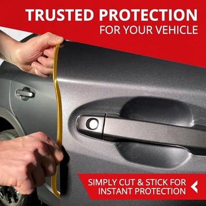 All-Fit Automotive Car Door Edge Protector – Universal DIY Edge Trim to Prevent Scratches & Dings – Flexible Adhesive Molding Trim for Cars, Trucks & SUVs (10 Ft - Gold) - color: Gold