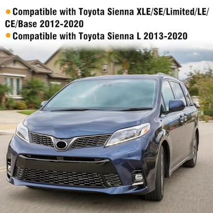 Moonlinks 1Pair Compatible with 2012 2013 2014 2015 2016 2017 2018 2019 2020 Toyota Sienna Mirror Cover Replacement, Blue Left Driver Side&Right Passenger Side Door Rearview Side Clip-on Mirror Cap - color: Pair Blue