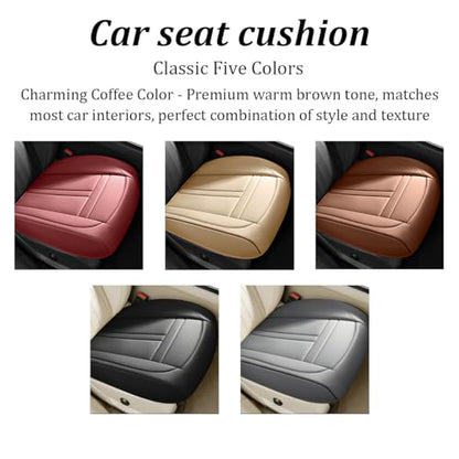 Car Front Seat Covers, Leather Anti-Slip Vehicle Front Seat Protection Full Wrap, Waterproof Driver Automotive Bottom Cushion Pad Mat Accessories, Universal for SUV, Sedan, Truck (Black) - color: Black