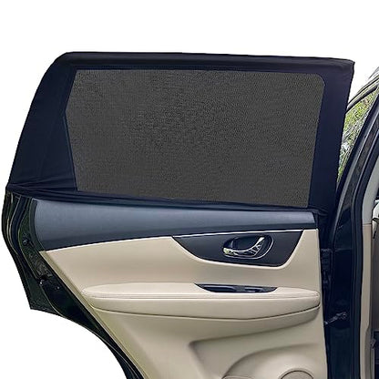 Car Window Shades for Baby - 2 Pack Sun Shade Blocker, Breathable Mesh Rear Side Window Shade Sunshade for SUV, UV Protection for Baby Family Pet, Mosquito Bug Net Window Screens for Camping - size: Large-Rear Window