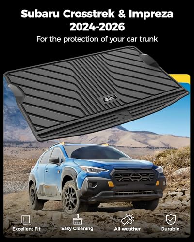 3W Cargo Liner Fit for 2024 2025 2026 Crosstrek/2024 2025 2026 Impreza, All Weather TPE Heavy Duty Trunk Liner Custom Fit for Crosstrek & Impreza Accessories (NOT for Hybrid) - size: 2.For Subaru Crosstrek | 24-25 | Cargo Mat