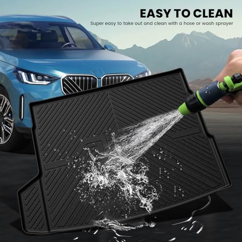 LASFIT Cargo Mat & Backrest Mats Seat Protector for BMW X3 2025 2026, Custom Fit 100% TPE All Weather Protection Car Liner for BMW X3 30 xDrive M50 xDrive Trunk Mats, Black - size: 2) X3 2025-2026 | Cargo Mat