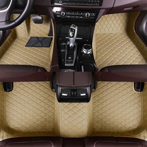 Car Floor Mats Fit for Nissan Kicks 2022-2025,Waterproof Floor Mats,Full Coverage Luxury Floor Mat,Durable All-Weather Car Floor Mats.(Beige with Beige Lines) - color: Beige With Beige Lines