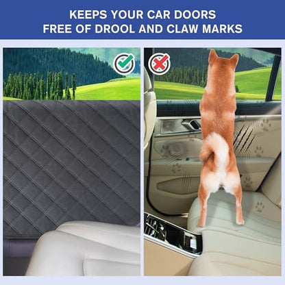 ALLANSING Large Tall Dog Car Door Protector 2-Pack, Protects Doors from Dog Scratches, 900D Heavy Duty Thick Fabric, Window Roll Compatible & No Tint Damage, Secure Fit for Large Cars/SUVs/Trucks - size: Extra Large