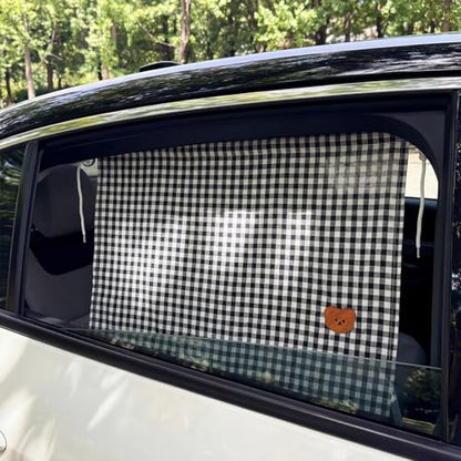 Gilprop 2 Pcs Car Window Shades Suction Cups Double Layer Auto Sun Shade Car Side Window Covers for Family Privacy Protection Breastfeeding Taking a nap Camping 18.5" x 26" (Black) - color: Black