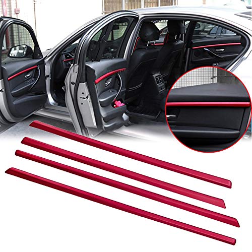 x xotic tech 4pcs Car Interior Door Molding Strip Trim Cover Compatible with BMW 3 Series F30 F31 2012 2013 2014 2015 2016 2017 2018 (Red) - color: Red