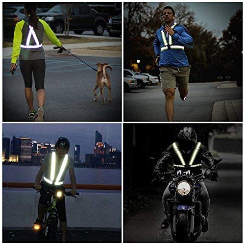 Reflective Vest Running Gear, 2Pack High Visible Safety VES for Cycling Jogging Running Walking, Adjustable for Men Women Kids - color: 2 x Orange