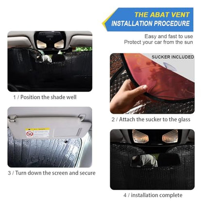 Windshield Sun Shade Flamingos Sunset Front Window Block UV Shades Visor Reflective Retractable for Car SUV Trucks - color: F009
