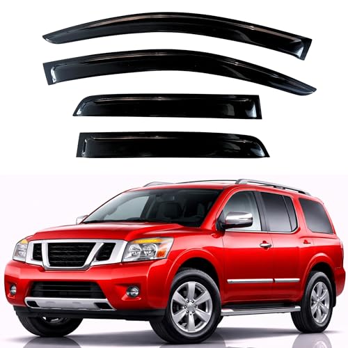 KPY Rain Guards Fit for 2004-2016 Nissan Armada, Out-Channel Window Visors Vent Wind Deflectors 4PC, Car Accessories for 04-16 Armada - size: 2004-2016 Armada