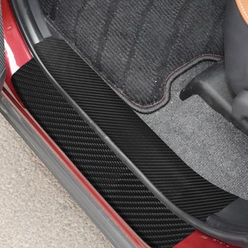 Bilisin 9PCS Car Door Sill Protector Compatible with Toyota RAV4 4th Gen 2016-2019,Carbon Fiber Leather Auto Trunk Door Sill Entry Guard Scratch Protector Accessories - size: for RAV4 4th Gen 2016-2019