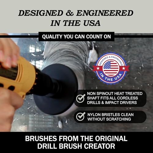 Interior Car Detailing Drill Brush Set - Soft Bristle Power Scrubber Attachments for Cleaning Car, Truck, Upholstery, Carpet, Leather, Seats, Wheels, Rims, Dash, Console, & Trim - Nylon Auto Scrubber - color: White
